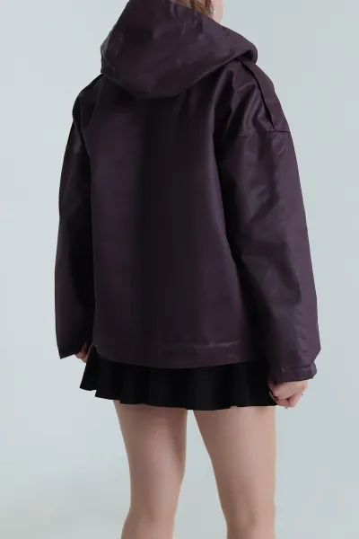 Mürdüm Barbour Kapüşonlu Kadın Ceket 488843