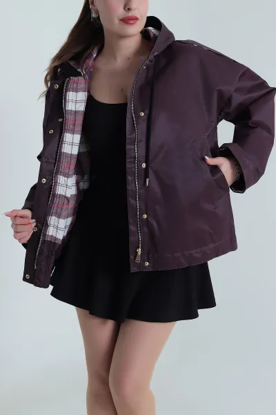 Mürdüm Barbour Kapüşonlu Kadın Ceket 488843