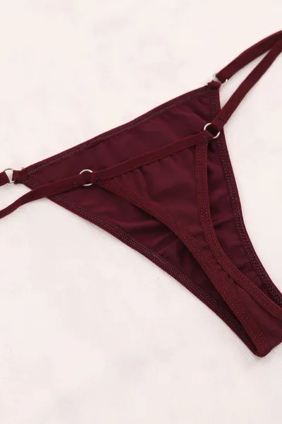 Mürdüm Beli Ayarlanabilir Kadın Tanga Külot 397403