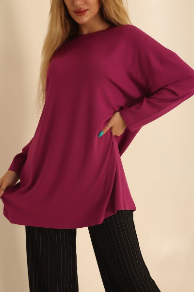 Mürdüm Çilek Kumaş Tunik 204123