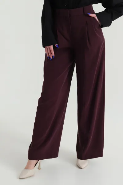 Mürdüm Geniş Paça Palazzo Gabria Kadın Pantolon 425550