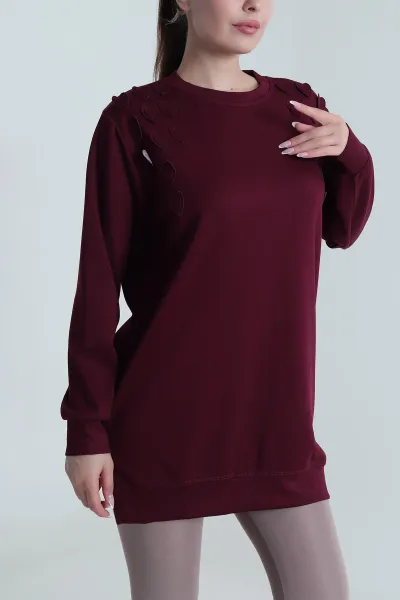 Mürdüm Kalp Detay Oysho Kadın Tunik 484734