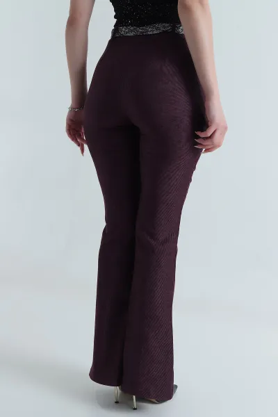 Mürdüm Kemerli Massimo Kadın Pantolon 489855