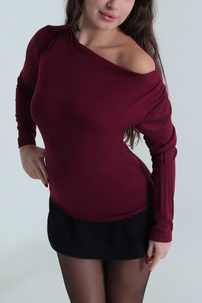 Mürdüm Lİkralı Kadın Body Bluz 493606