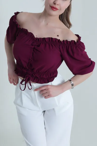 Mürdüm Madonna Yaka Jesica Kadın Bluz 459124