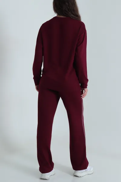 Mürdüm Nakışlı Kristal Kadın İkili Takım 485157