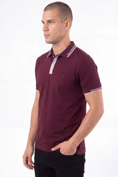 Mürdüm Oysho Kumaş Polo Yaka Erkek Tişört 462539