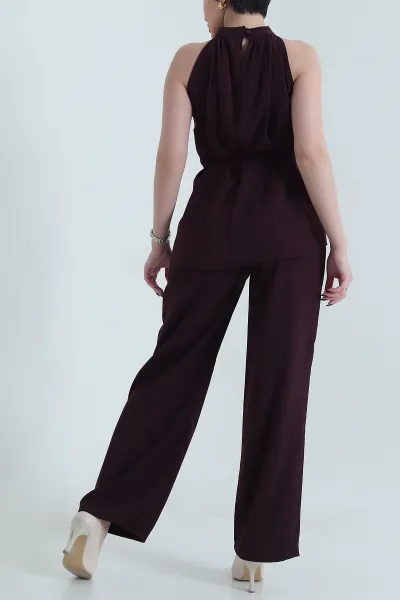 Mürdüm Pantolon Bluz Kadın Linda İkili Takım 452909