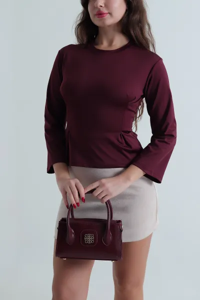 Mürdüm Pensli Scuba Kadın Bluz 496823