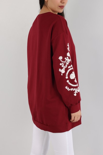 Mürdüm Plastik Baskılı Tunik 165244