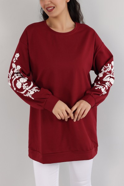 Mürdüm Plastik Baskılı Tunik 165244