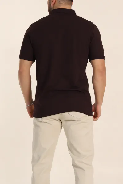 Mürdüm Regular Fit Dokulu Polo Yaka Erkek Tişört 342493