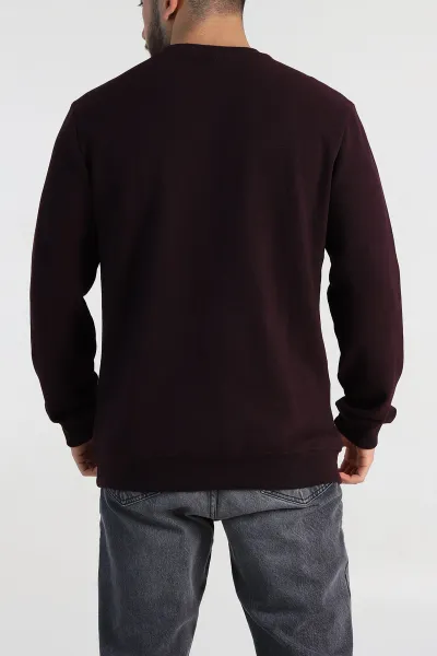 Mürdüm Regular Fit İnterlok Kumaş Pike Doku Basic Erkek Sweatshirt 311090