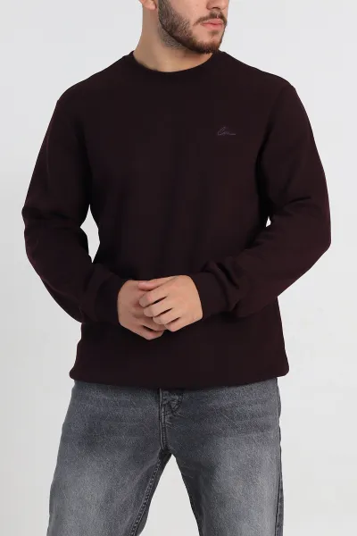 Mürdüm Regular Fit İnterlok Kumaş Pike Doku Basic Erkek Sweatshirt 311090