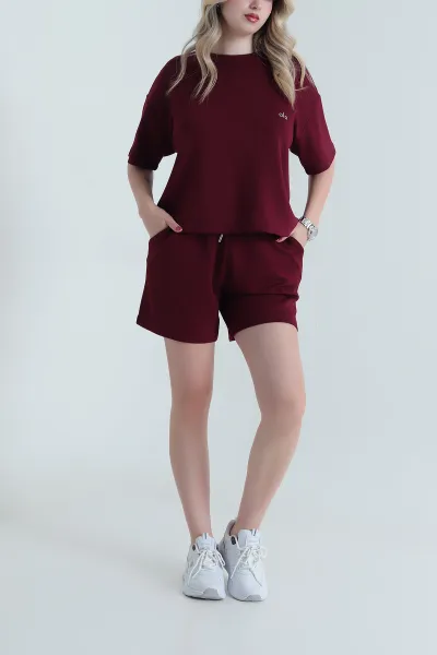 Mürdüm Şortlu Kadın Modal İkili Takım 464019