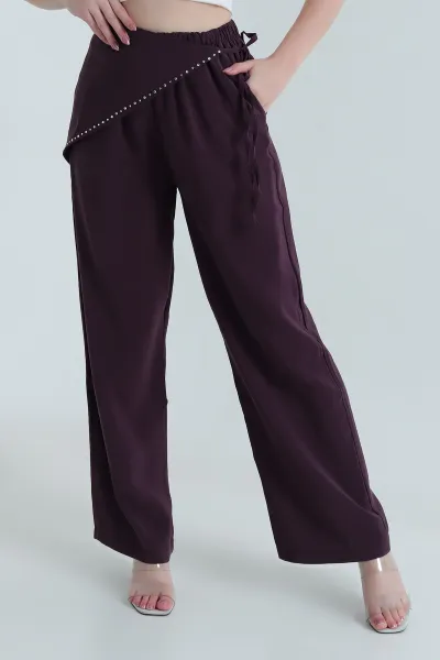 Mürdüm Suwet Modal Kumaş Kadın Pantolon 467095