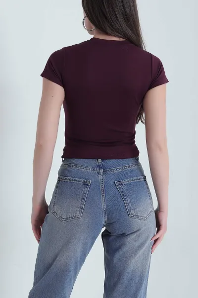 Mürdüm Tokalı Oysho Kadın Bluz 453665