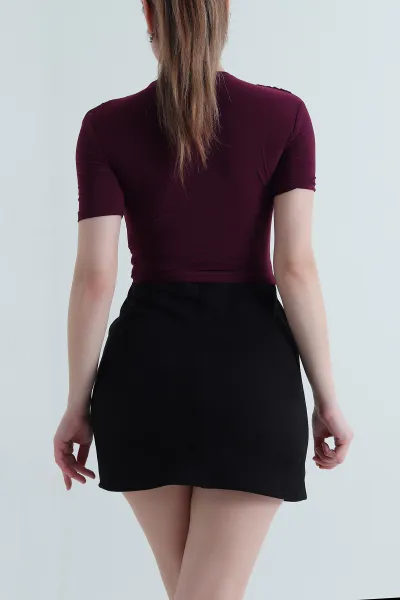 Mürdüm Tokalı Sandy Kadın Bluz 448638