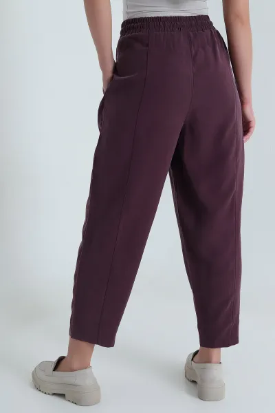 Mürdüm Twil Modal Beli Lastikli Kadın Pantolon 469596