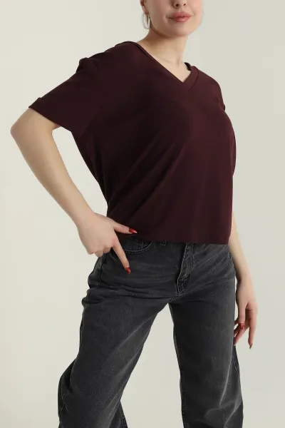 Mürdüm V Yaka Viskon Kadın Bluz 428416