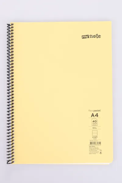 Mynote Flex 40 Yaprak Pastel Çizgili Telli Tello Metod Defter 478411