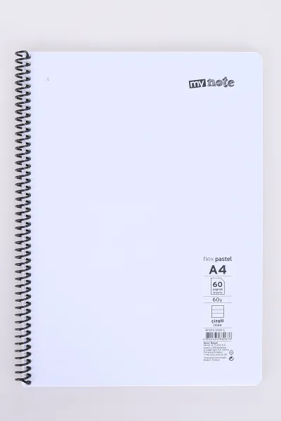 Mynote Flex 60 Yaprak Pastel Çizgili Telli Tello Metod Defter 478412
