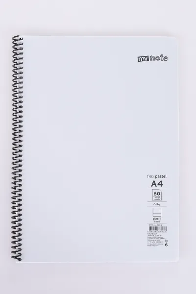 Mynote Flex 60 Yaprak Pastel Çizgili Telli Tello Metod Defter 478413