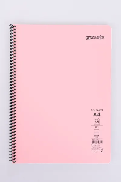 Mynote Flex 72 Yaprak Pastel Çizgili Telli Tello Metod Defter 478414