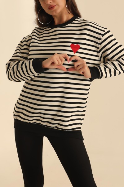 Nakışlı İçi Şardonlu Sweat 204861