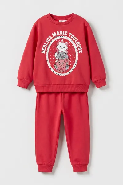 Nar Çiçeği (0-4 Yaş)  Kedicikler Baskılı 2 İp Kız Bebek&Çocuk Mevsimlik Takım 481088