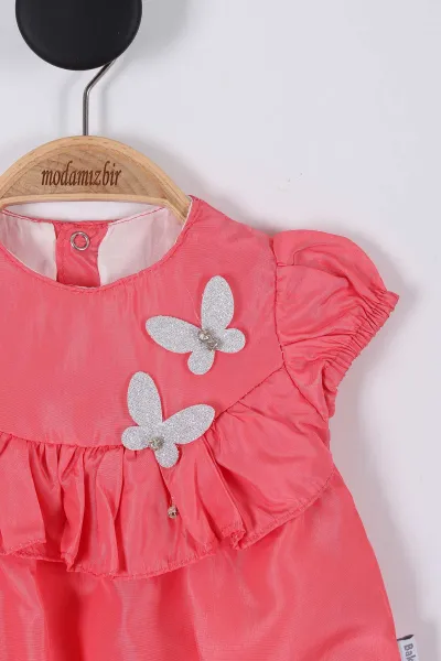 Nar Çiçeği (3-12 Ay) Kelebekli Çıtçıtlı Kız Bebek Body 264416