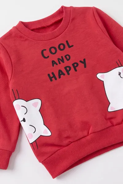 Nar Çiçeği (3-18 Ay)  Cool And Happy Baskılı 2 İp Kız Bebek Mevsimlik Takım 481124