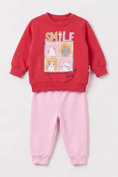 Nar Çiçeği (3-18 Ay) Smile Baskılı 2 İp Kız Bebek Mevsimlik Takım 481101