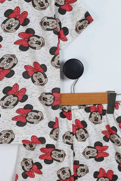 Nar Çiçeği (4-12 Yaş) Karakter Desenli Kısa Kol ve Şortlu Yazlık Kız Çocuk Pijama Takım 341036