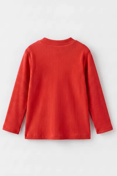 Nar Çiçeği (5-12 Yaş) Yarım Balıkçı Yaka Kaşkorse Çocuk Body Sweatshirt 495470