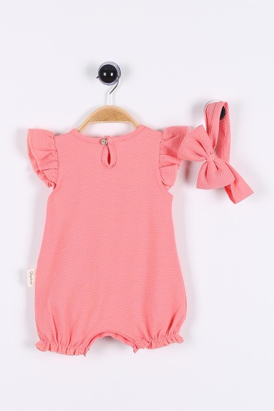 Nar Çiçeği (6-18 Ay) Güpürlü Düğme Detaylı Kız Bebe Tulum 175397