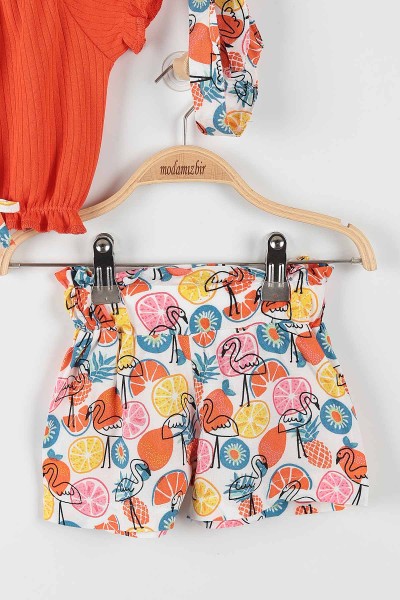 Nar Çiçeği (6-24 Ay) Flamingo Desenli Kız Bebek Takım 175719