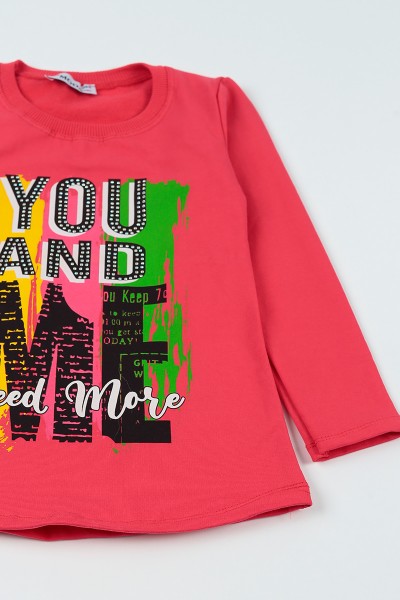 Nar Çiçeği (8-14 Yaş)Taşlı İçi Şardonlu Kız Çocuk Sweatshirt 92792