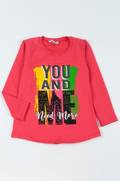 Nar Çiçeği (8-14 Yaş)Taşlı İçi Şardonlu Kız Çocuk Sweatshirt 92792