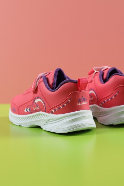 Nar Çiçeği Mor (30-35 Filet) Kabartma Baskılı Cilt Kız Çocuk Spor Ayakkabı 224108