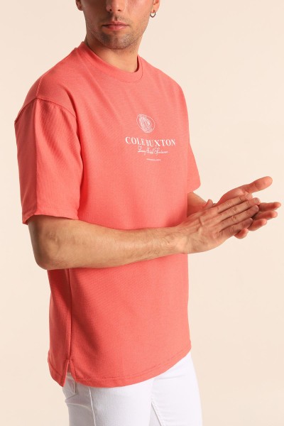 Nar Çiçeği Oversize Cole Buxton Yazılı Erkek Tişört 181790