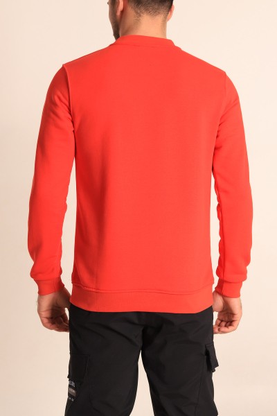 Nar Çiçeği Relaxed Fit Kabartma Yazılı Erkek Sweatshirt 221450