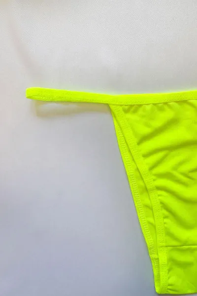 Neon Sarı İpli Destekli Mikro Sütyen Takım 357082