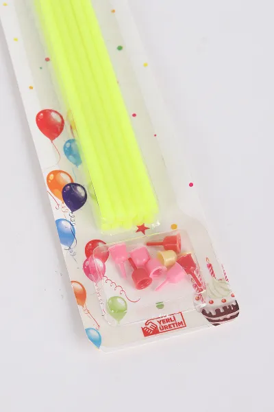Neon Yeşil 15 Cm Mum 10'lu 347850