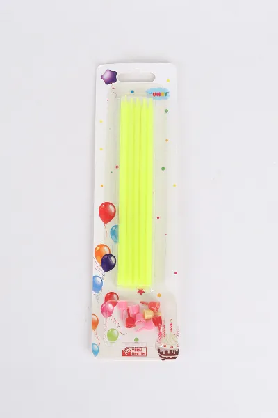 Neon Yeşil 15 Cm Mum 10'lu 347850
