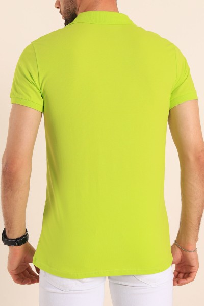 Neon Yeşil Polo Yaka Dügmeli Erkek Tişört 189848