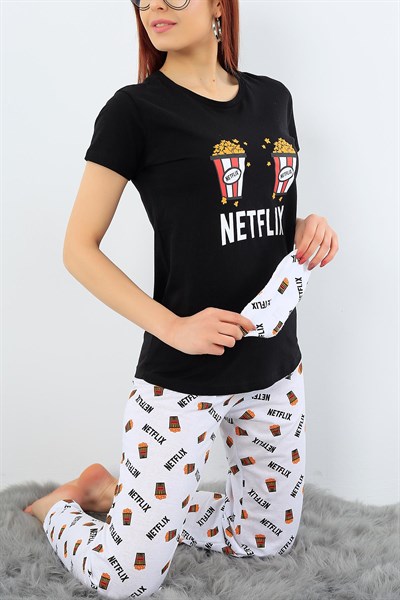 Netflix Baskılı Bayan Pijama Takımı 31384