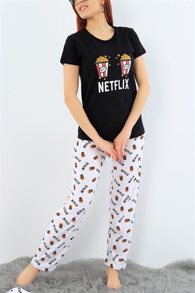 Netflix Baskılı Bayan Pijama Takımı 31384