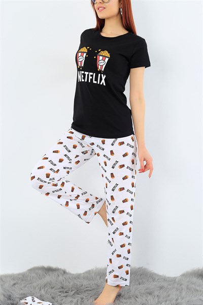 Netflix Baskılı Bayan Pijama Takımı 31384