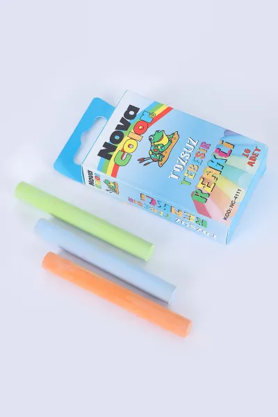 Novacolor 10'lu Karışık Renkli Tozsuz Tebeşir 387506